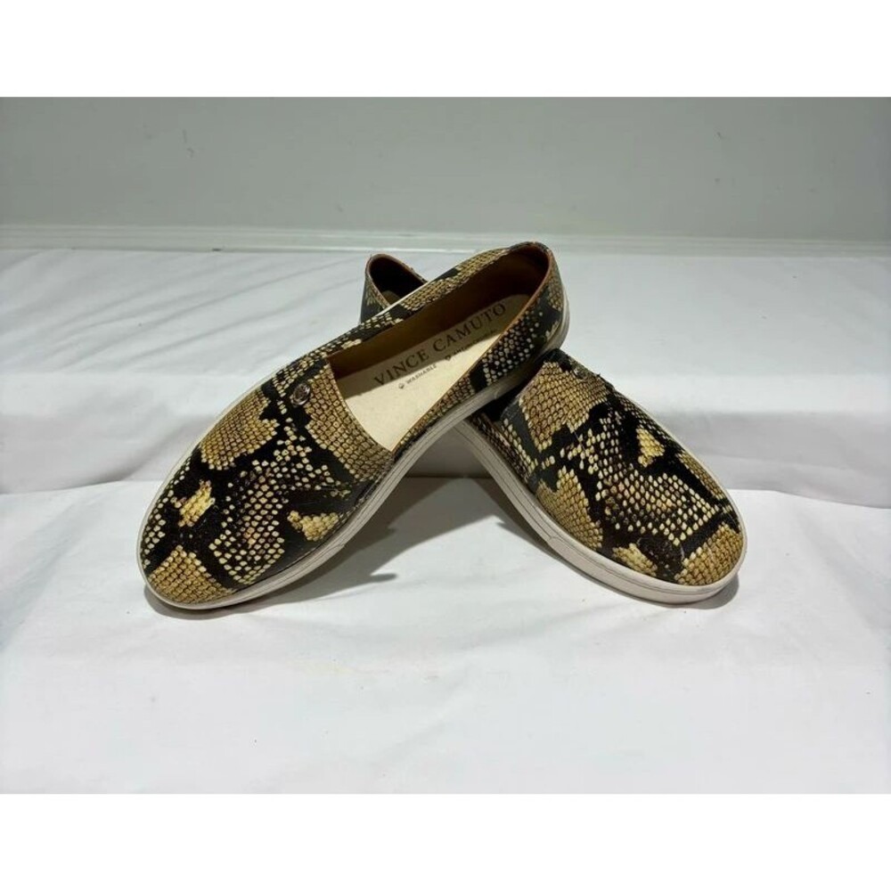 Vince Camuto Snakeskin Print Slip-On Shoes  Size 8